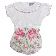 PQ211- Cerise: Baby Girls Luxury 2 Piece Outfit (0-12 Months)